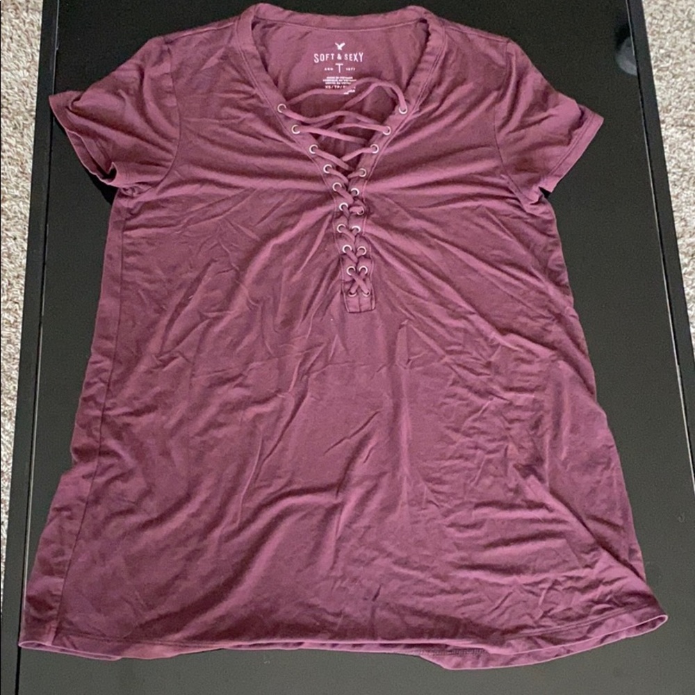 Maroon American Eagle dress shirt